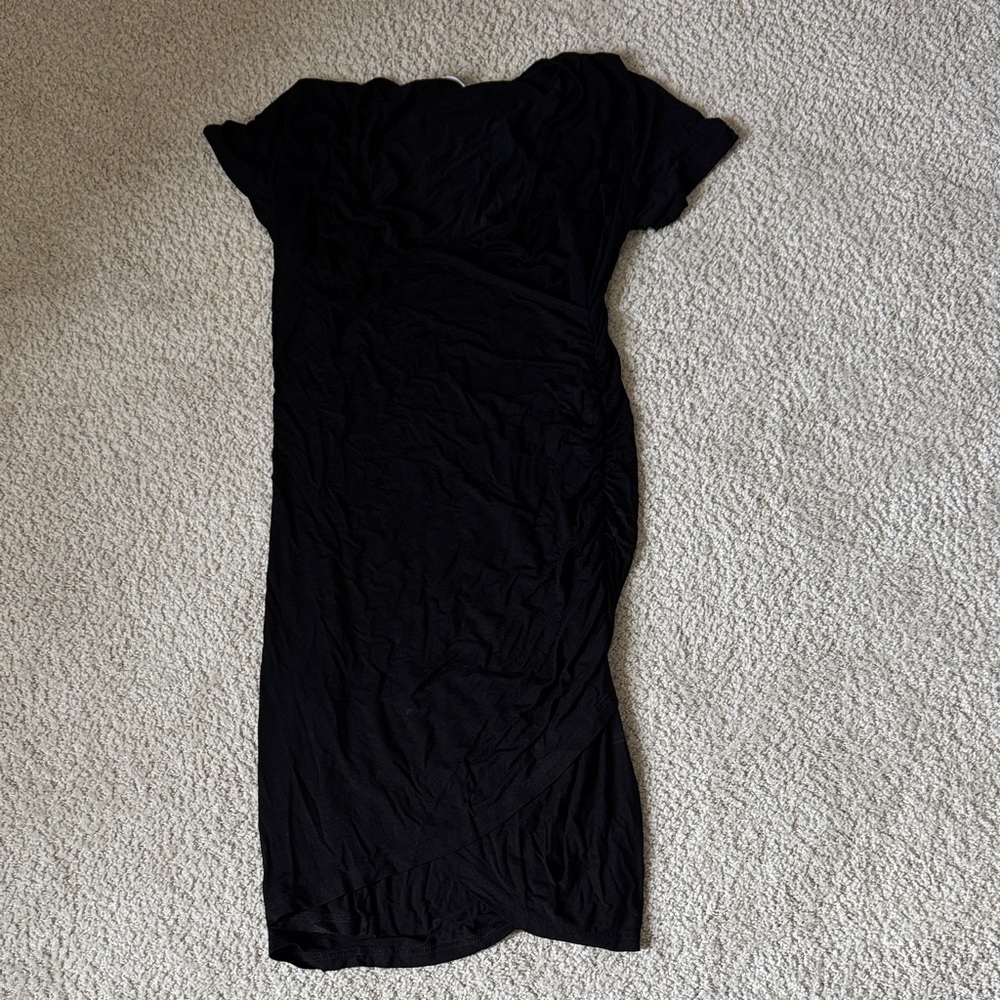 Elegant Black Women's Cinched Maternity Dress